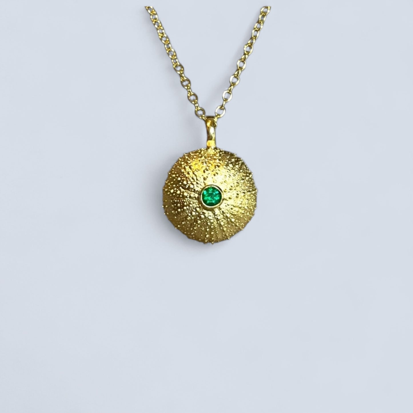 Gemstone Sea Urchin Necklace in Gold vermeil