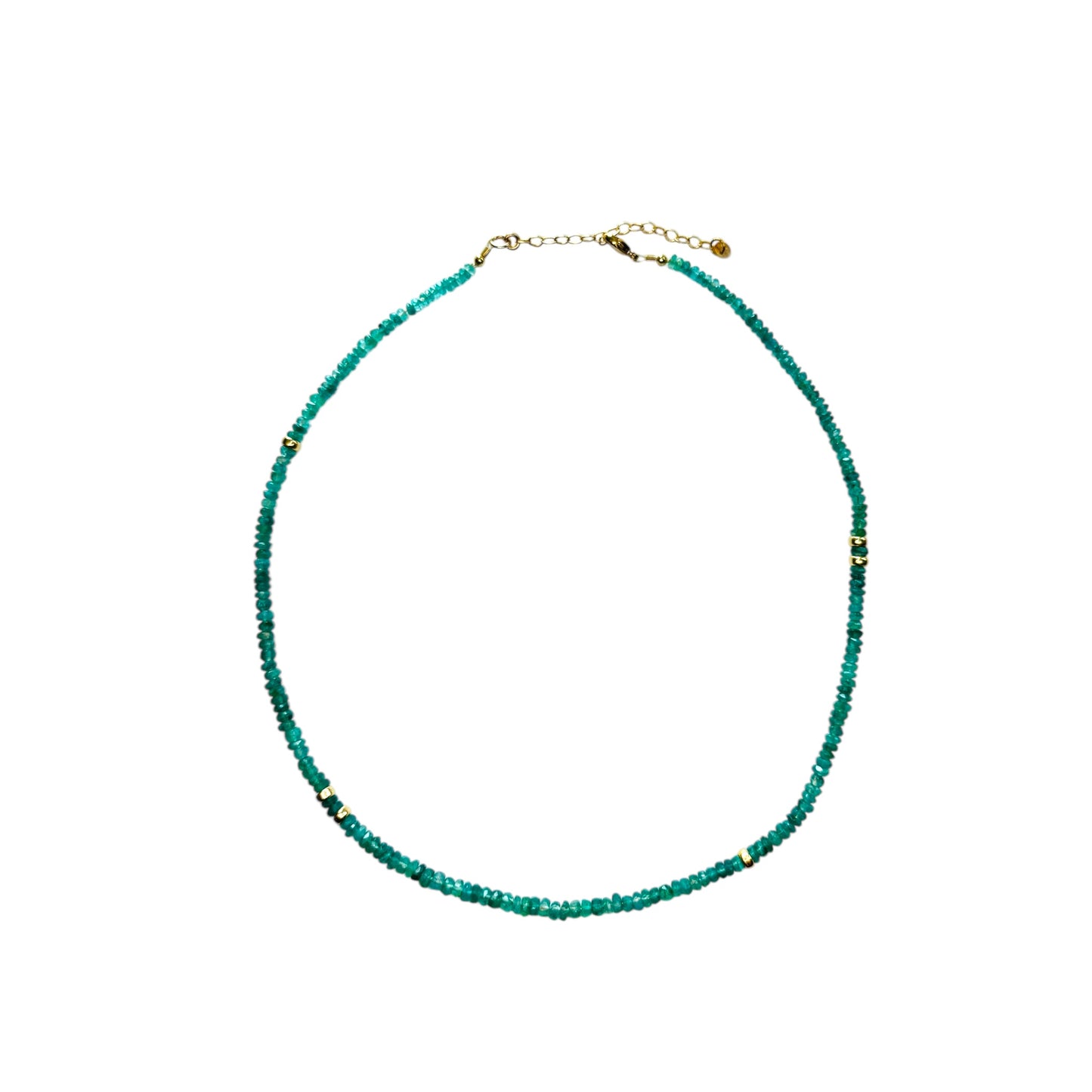 Emeralds beaded necklace