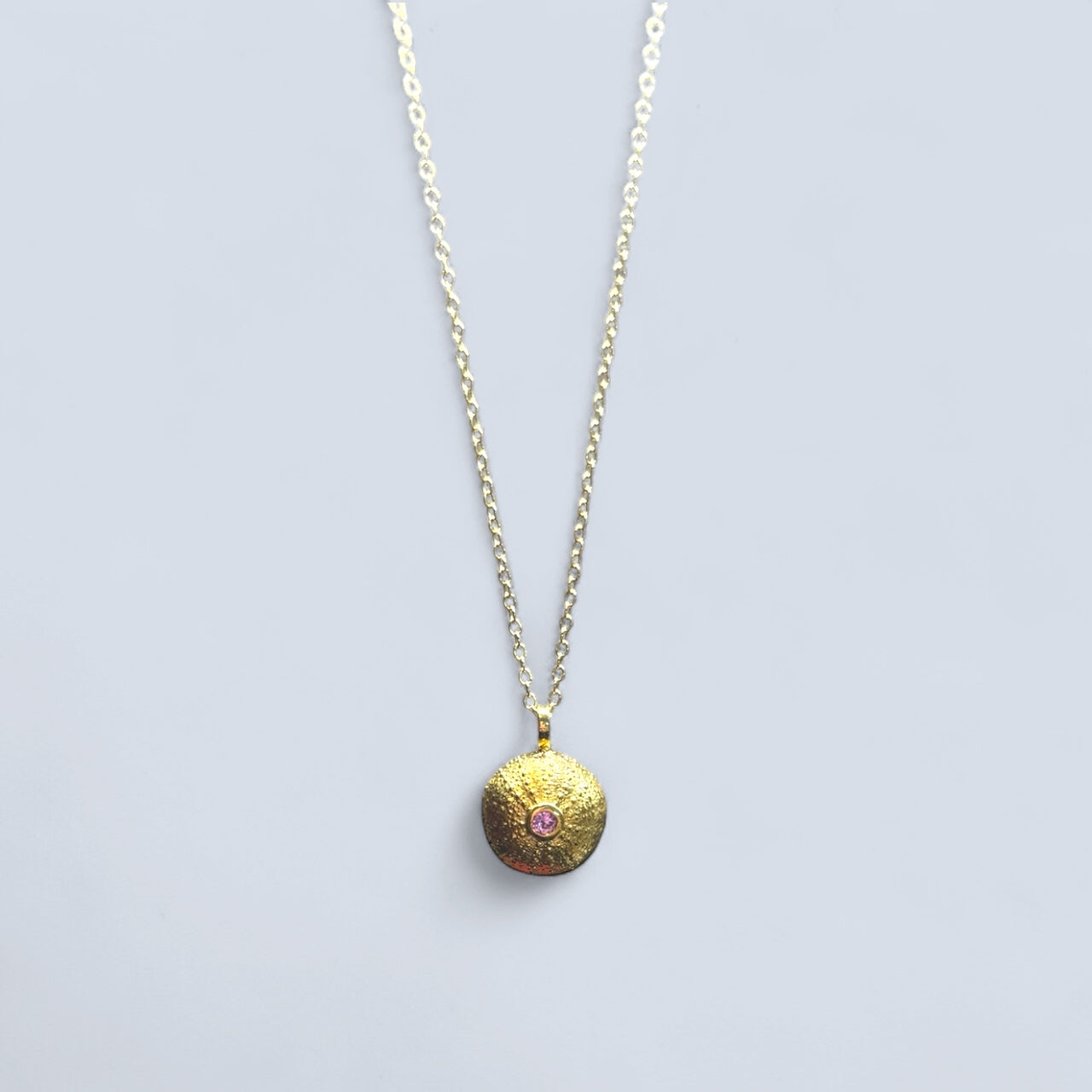 Gemstone Sea Urchin Necklace in Gold vermeil