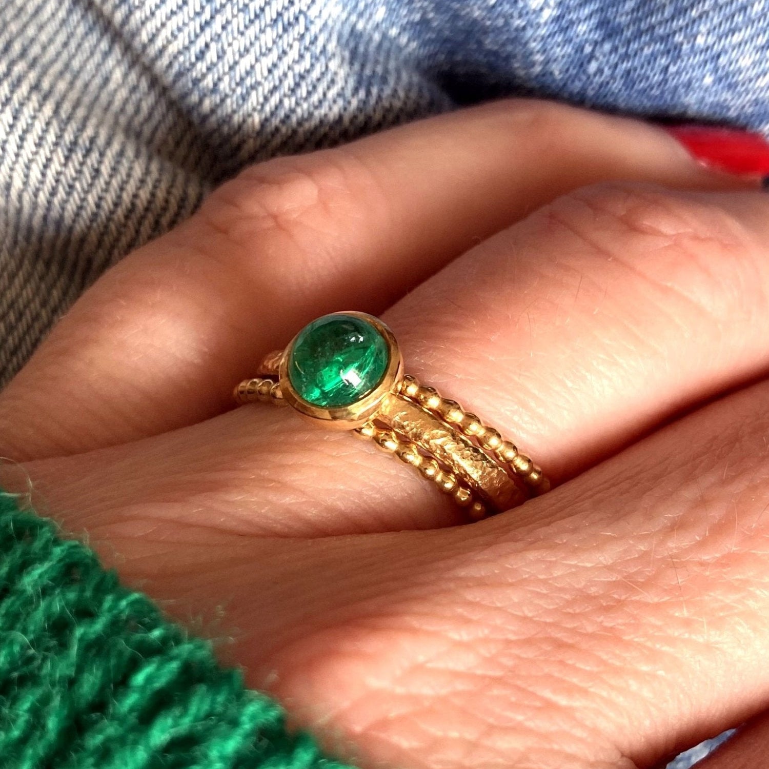 Emerald ring trio - BKBLondon