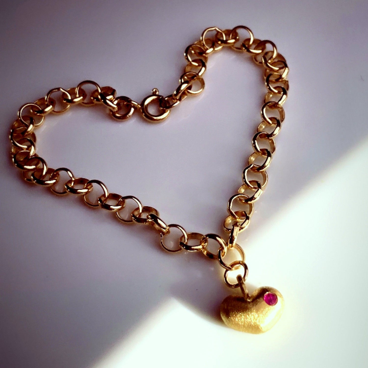 Love Heart Ruby Bracelet - BKBLondon