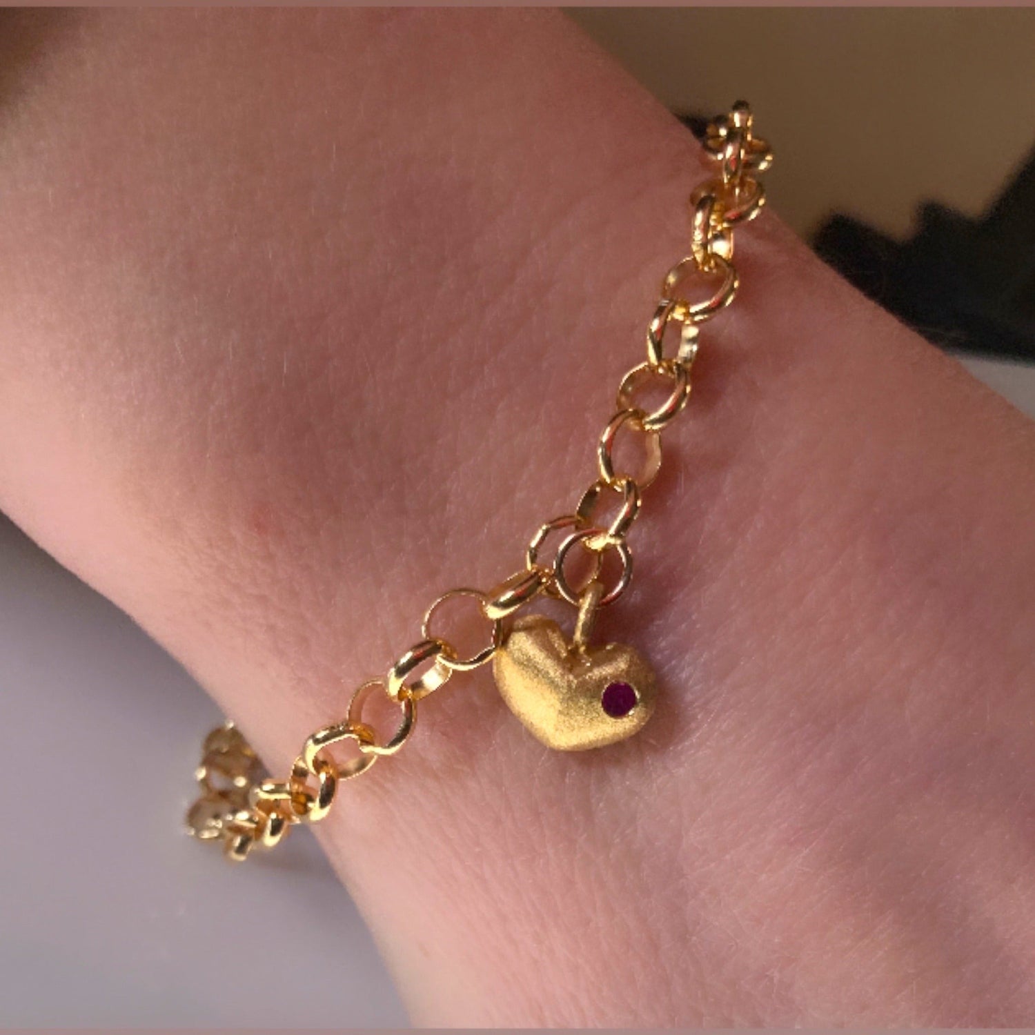 Love Heart Ruby Bracelet - BKBLondon