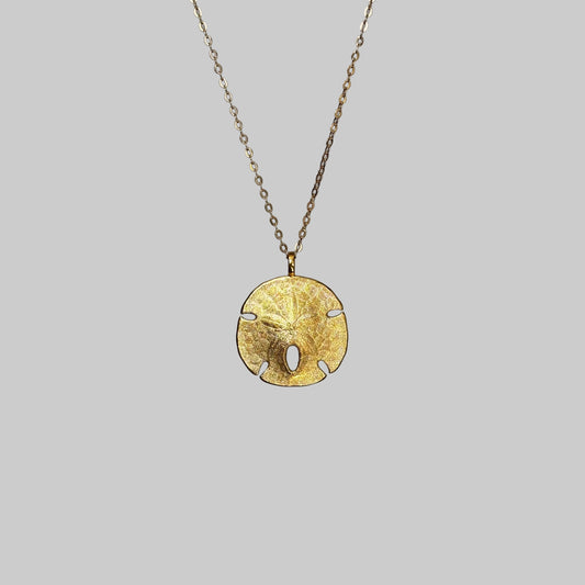 Sand Dollar Shell Necklace with Topaz