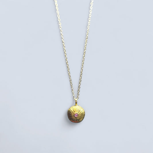 Gemstone Sea Urchin Necklace in Gold vermeil