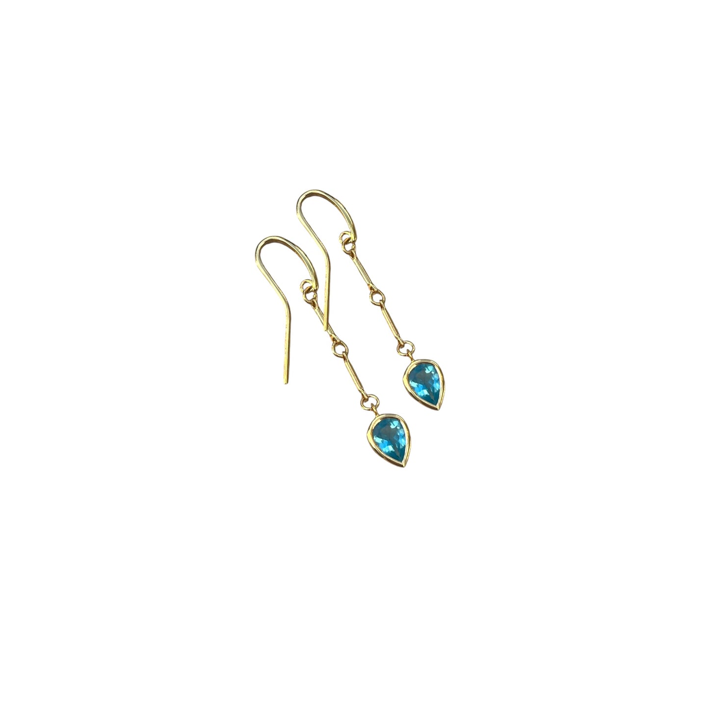 Water drops earrings in Apatite