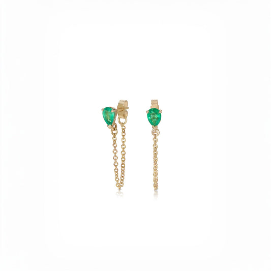Emerald chain drop earrings - BKBLondon