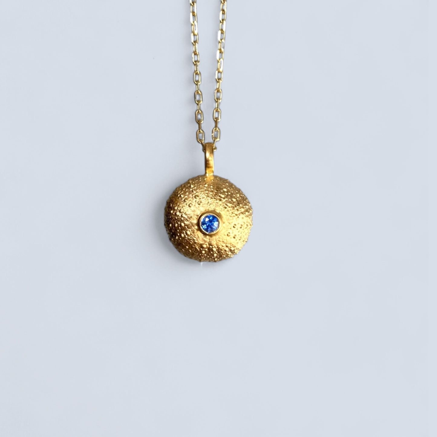 Gemstone Sea Urchin Necklace in Gold vermeil