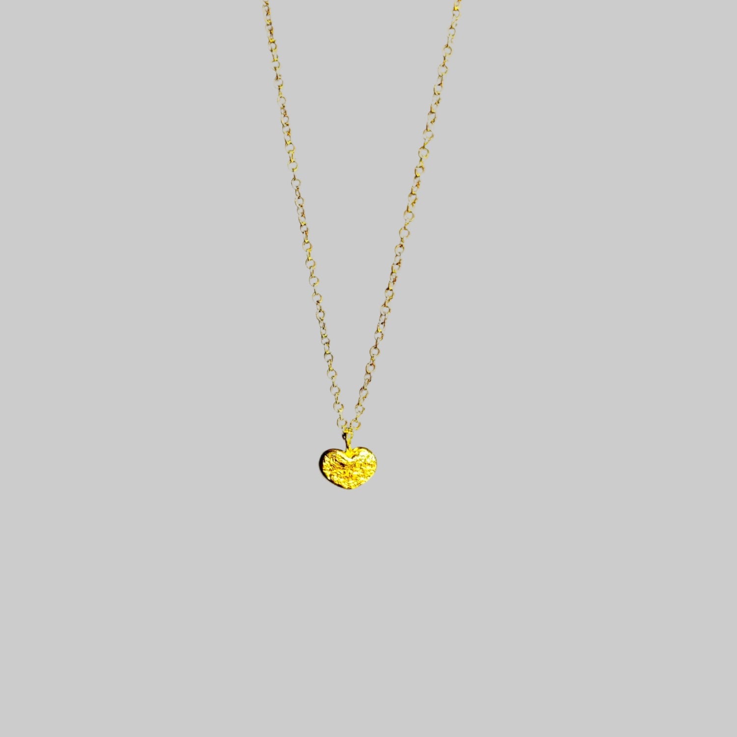 Small organic shaped love heart necklace 