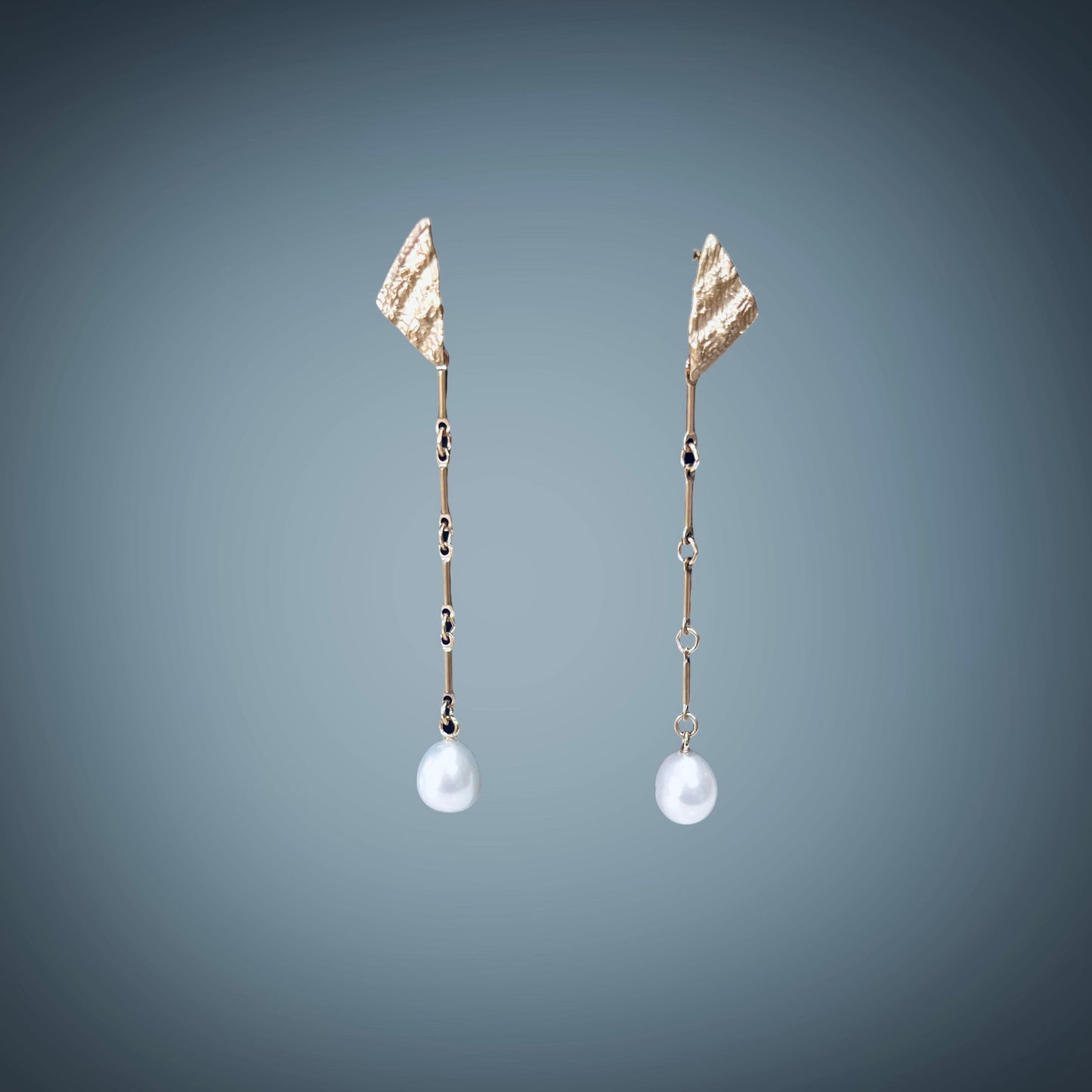 Long drop freshwater pearl earrings