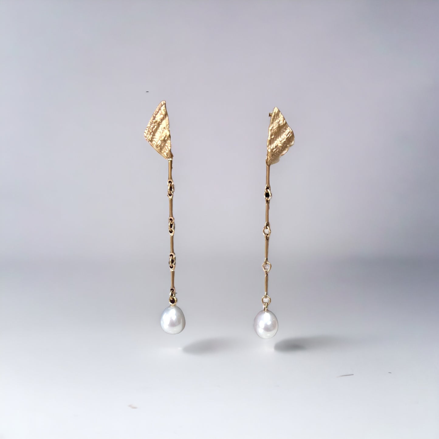 Long drop freshwater pearl earrings