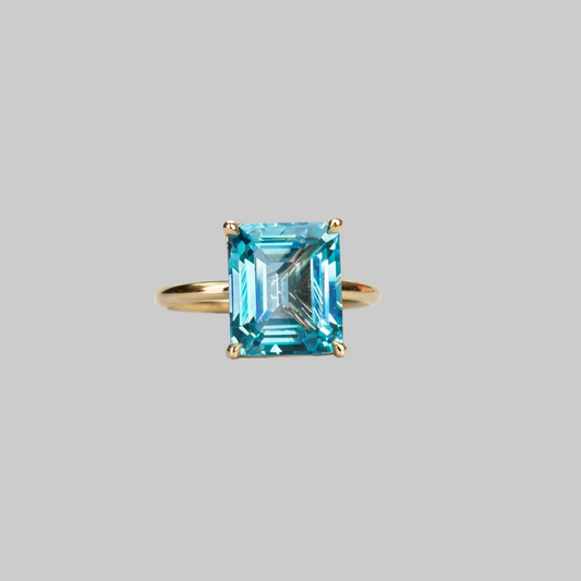 Something Blue  Topaz Gold Ring