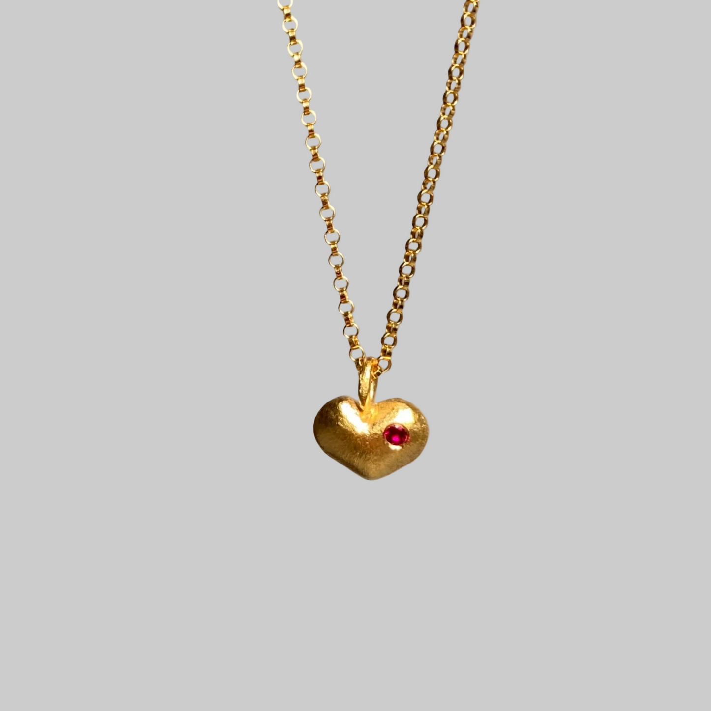 Love Heart Ruby Necklace