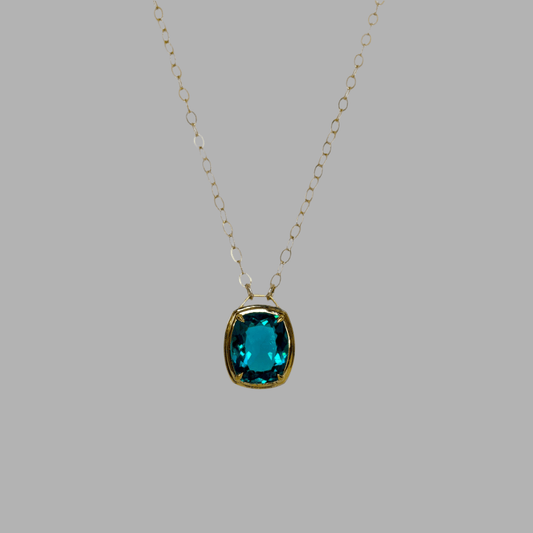 Good luck talisman Fluorite in gold vermeil necklace - BKBLondon