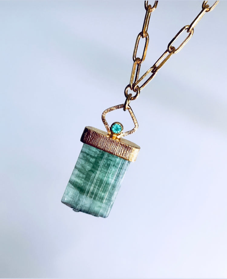 Tourmaline And Emerald necklace