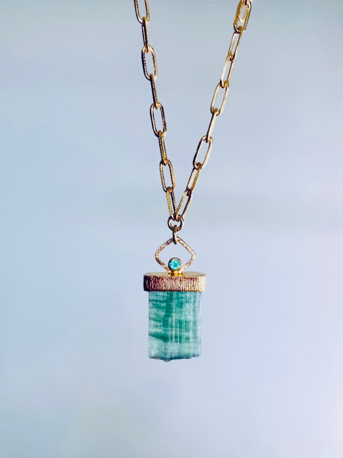 Tourmaline And Emerald necklace
