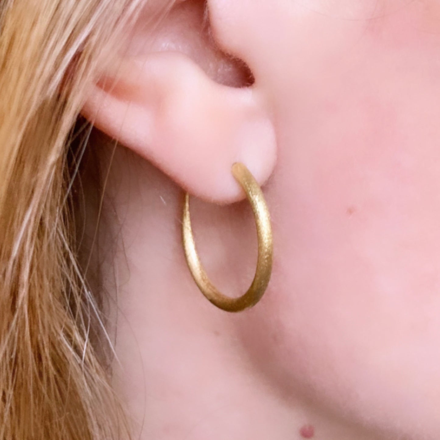 Crescent Hoops in Gold Vermeil and Sateen Finish