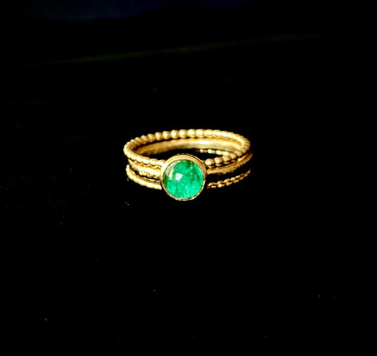 Emerald ring trio