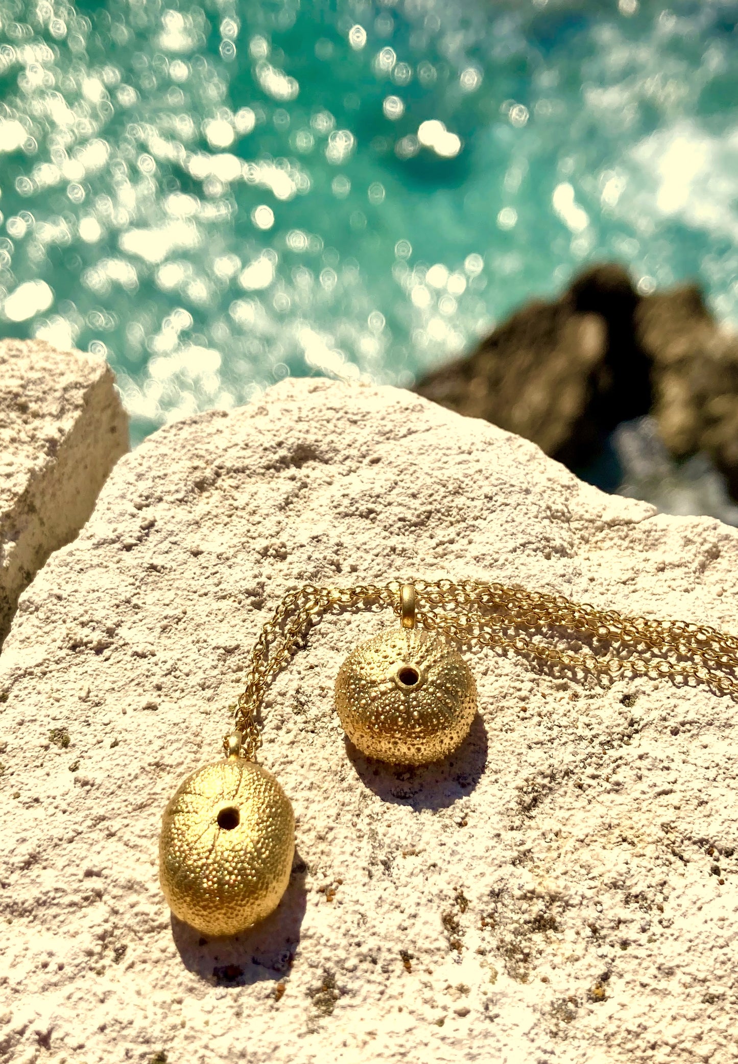 Golden Sea Urchin necklace