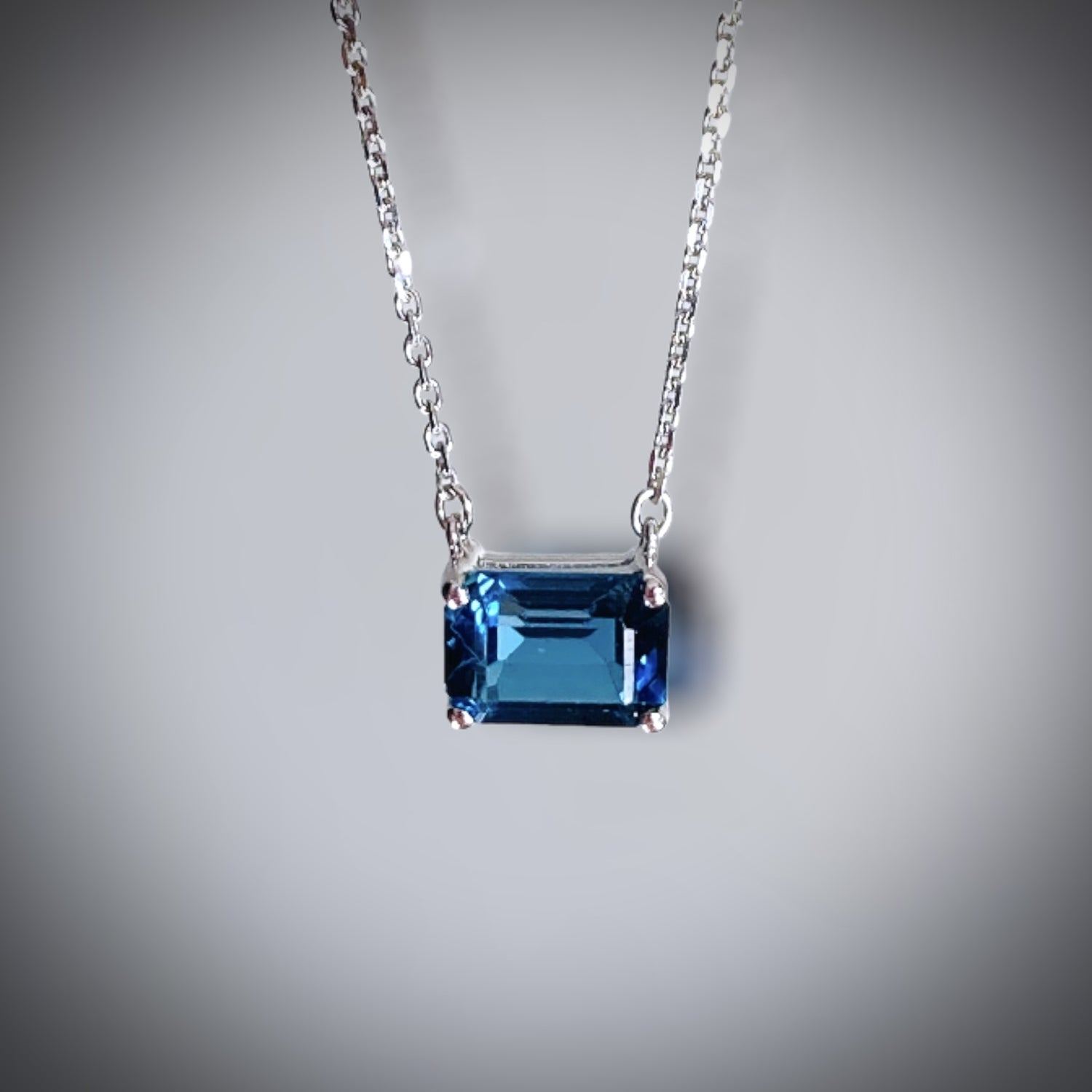 Cushion Shaped London Blue Topaz Necklace – Murphy Jewelers