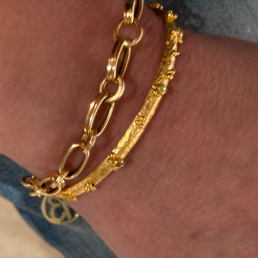 Peridot Bangle In Gold Vermeil