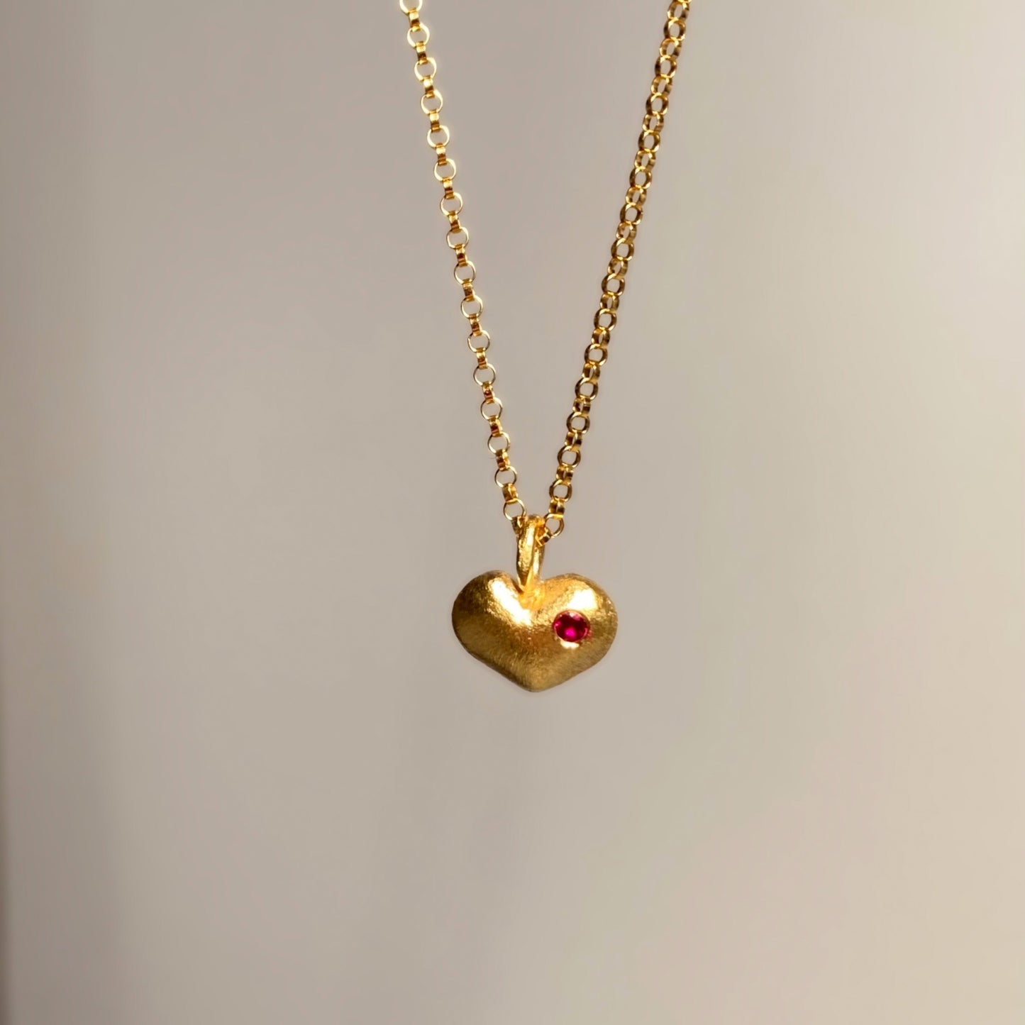 Love Heart Ruby Necklace