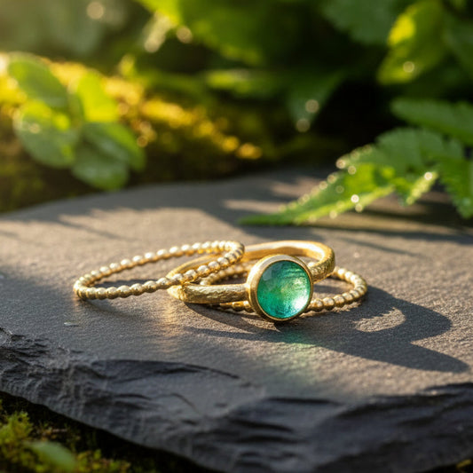 Emerald ring trio - BKBLondon