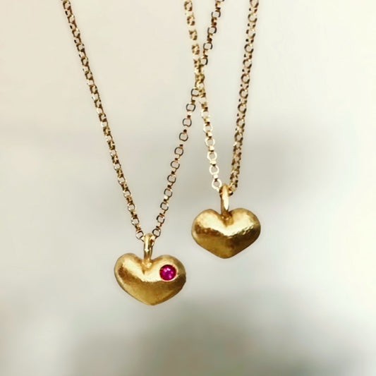 Love Heart Ruby Necklace - BKBLondon