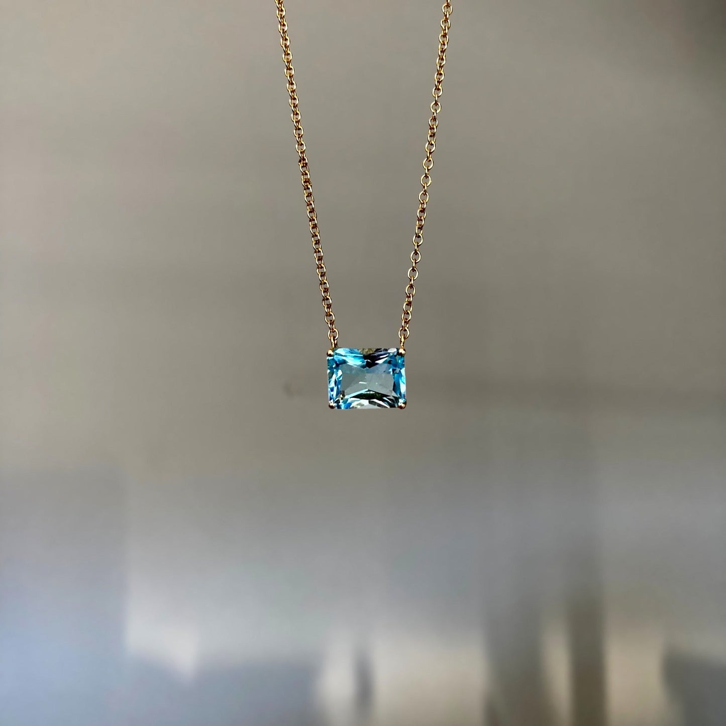 Sky Blue Topaz Gold Necklace - BKBLondon